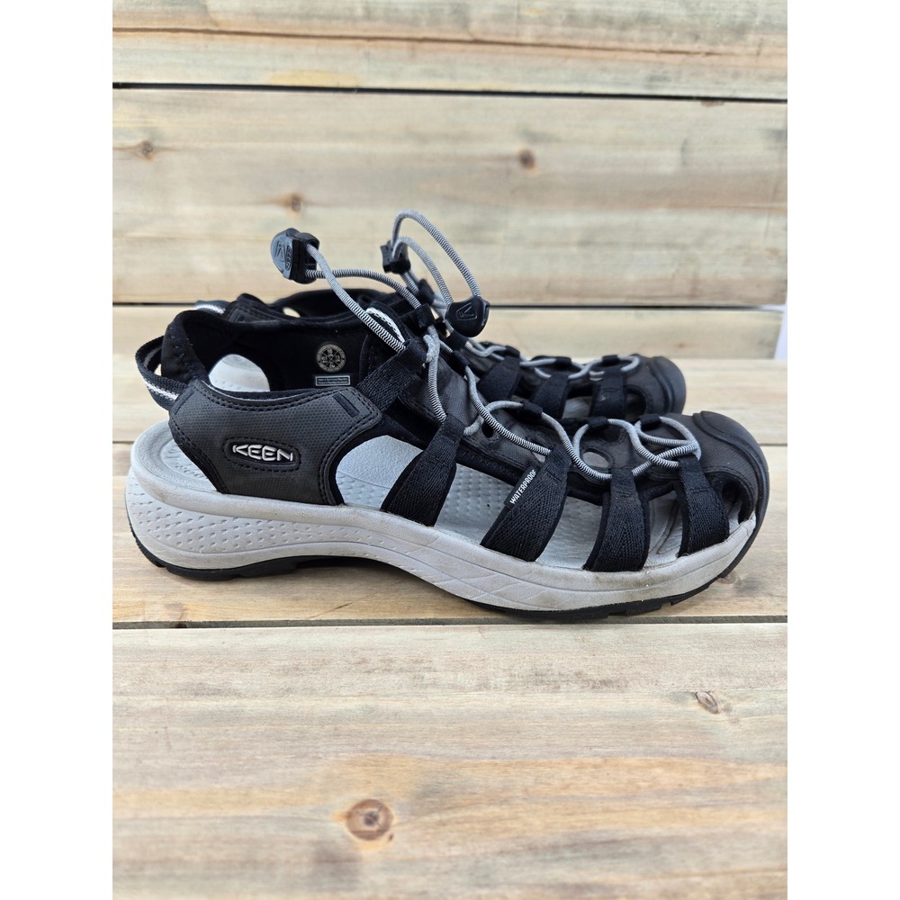 Keen Astoria West Sandals Womens 10 Black Grey Waterproof Hiking Shoes Outdoor